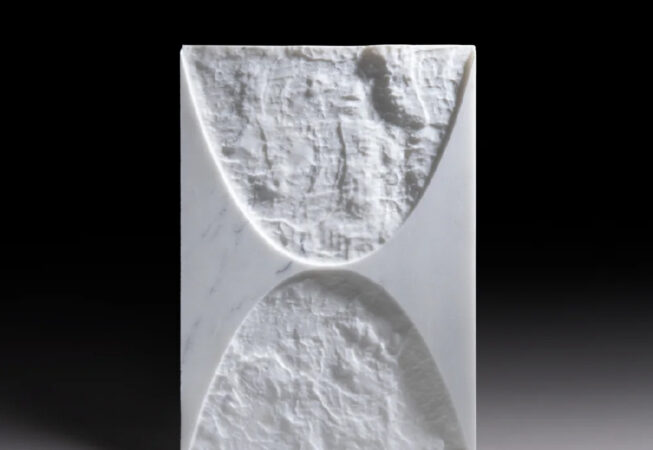 Artistic Tile Crescent Dimensional Tile in Taj White Marble