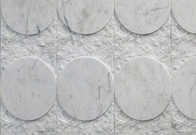 Artistic Tile Eclipse Dimensional Tile in Taj White Marble