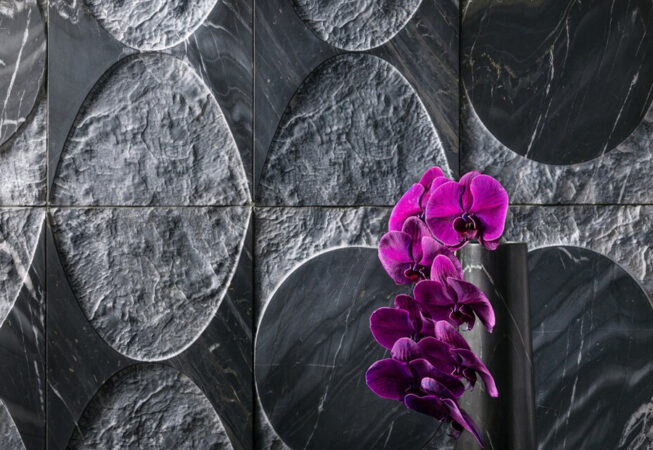 Crescent and Eclipse Dimensional Marble Tile by Artistic Tile